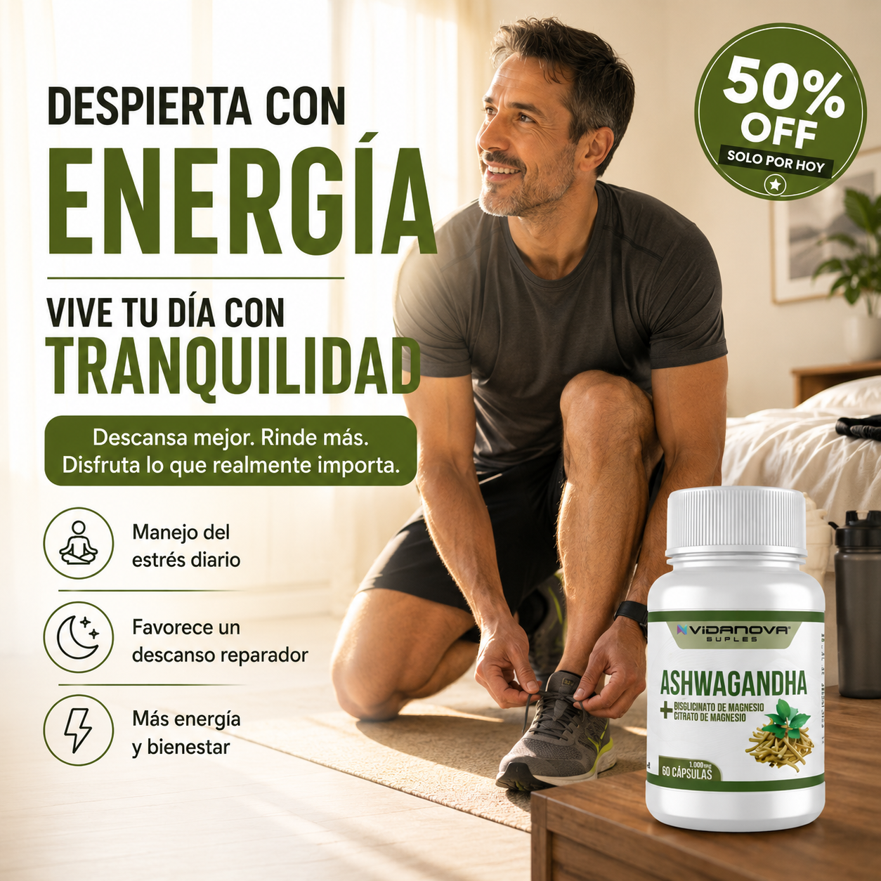 PACK X3 Ashwagandha + Magnesio 1000mg™ Energia, Estres y Descanso