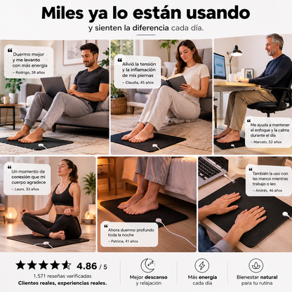 Mat Grounding (conexión a tierra) Bienestar Natural en Casa (5 tamaños)